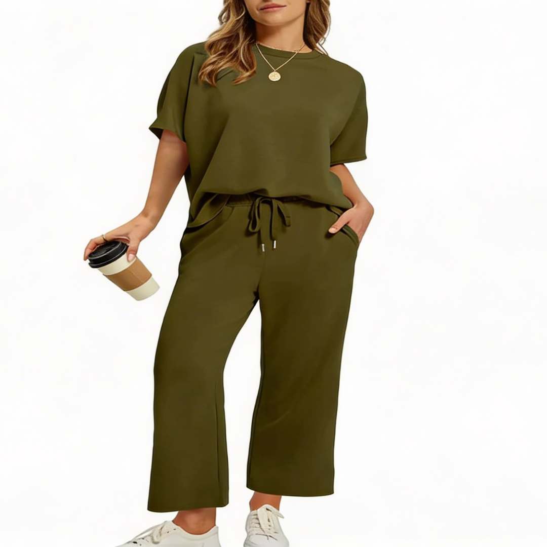 Julia – Dames Oversized Cropped Lounge Set